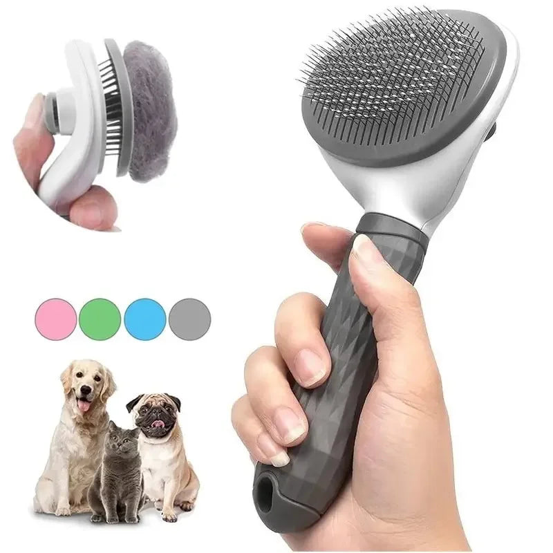 Escova Autolimpante para Cães e Gatos